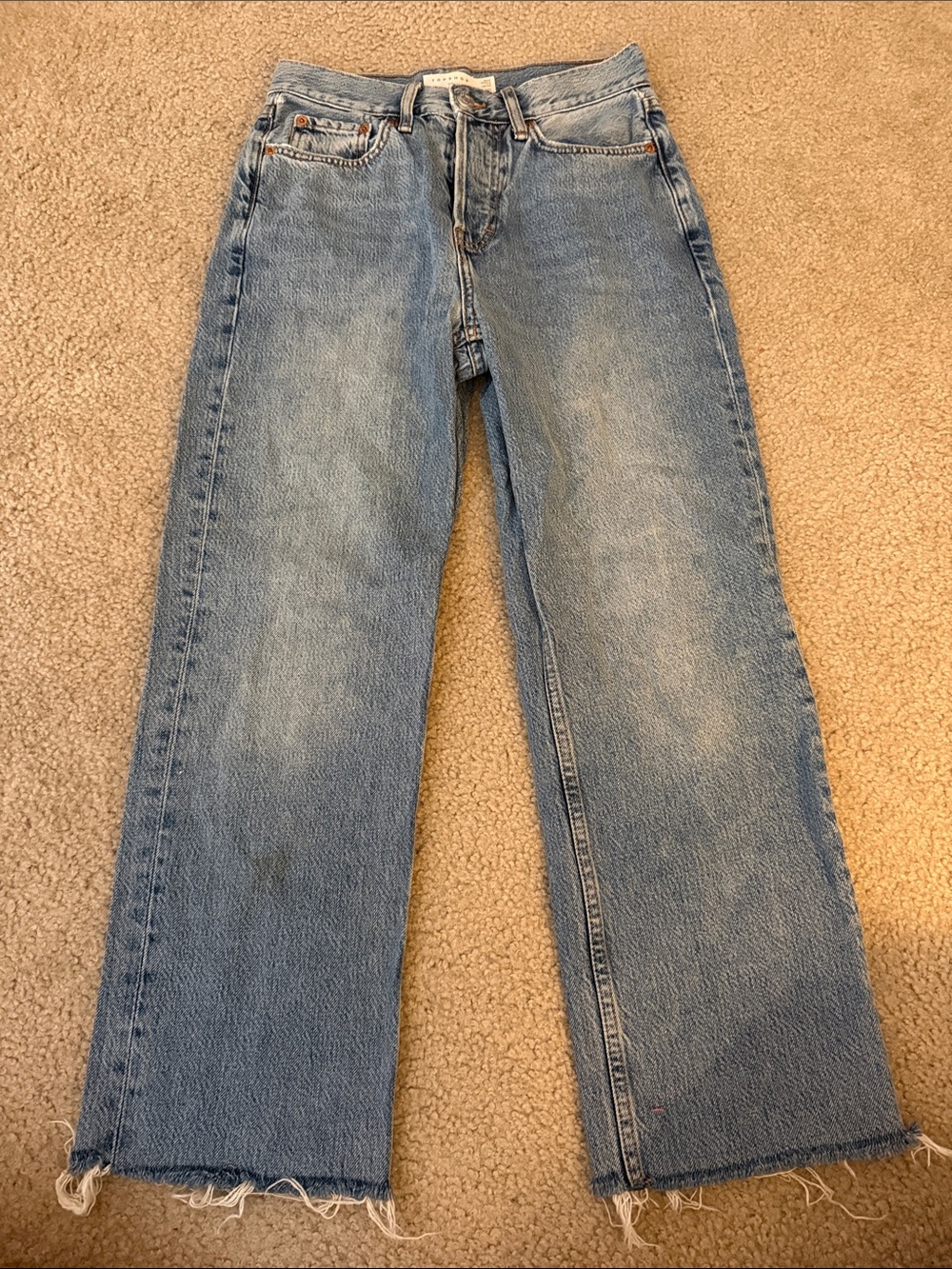 Topshop Light Blue Relaxed Straight Jeans